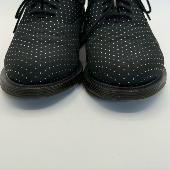 VTG Dr. Martens Polka Dot Oxford Shoes – Black Canvas Lace-Up Classic Punk Style - Picture 14 of 15